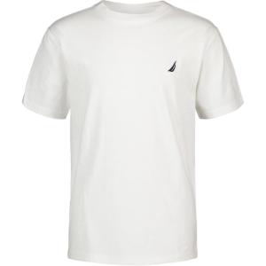 imageNautica Boys Short Sleeve Solid Crew Neck TShirt Soft Comfortable Relaxed FitWhite