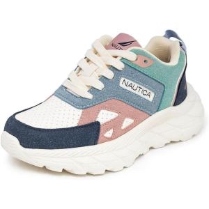 imageNautica Girls Sneakers  LaceUp Tennis Shoes Casual ampamp Comfortable for ToddlersToddler Little Kids ampamp Big Kids PlatformRegularBone Pinkmaudy