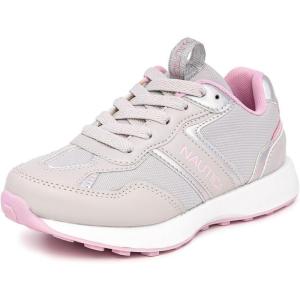 imageNautica Girls Sneakers  LaceUp Tennis Shoes Casual ampamp Comfortable for ToddlersToddler Little Kids ampamp Big Kids PlatformRegularGrey Iridescent Pink