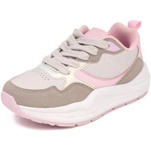 imageNautica Girls Sneakers  LaceUp Tennis Shoes Casual ampamp Comfortable for ToddlersToddler Little Kids ampamp Big Kids PlatformRegularGrey Pink Iridescent