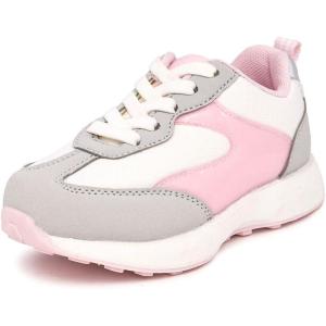 imageNautica Girls Sneakers  LaceUp Tennis Shoes Casual ampamp Comfortable for ToddlersToddler Little Kids ampamp Big Kids PlatformRegularGrey White Pink