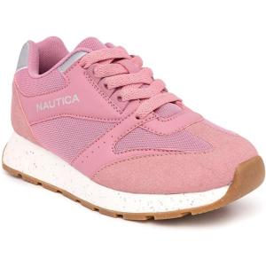imageNautica Girls Sneakers  LaceUp Tennis Shoes Casual ampamp Comfortable for ToddlersToddler Little Kids ampamp Big Kids PlatformRegularMauve Silver