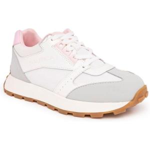 imageNautica Girls Sneakers  LaceUp Tennis Shoes Casual ampamp Comfortable for ToddlersToddler Little Kids ampamp Big Kids PlatformRegularWhite Iridescent Grey