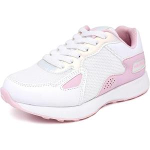 imageNautica Girls Sneakers  LaceUp Tennis Shoes Casual ampamp Comfortable for ToddlersToddler Little Kids ampamp Big Kids PlatformRegularWhite Iridescentolivet