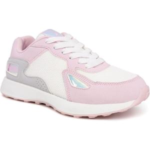 imageNautica Girls Sneakers  LaceUp Tennis Shoes Casual ampamp Comfortable for ToddlersToddler Little Kids ampamp Big Kids PlatformRegularWhite Pink Greyolivet