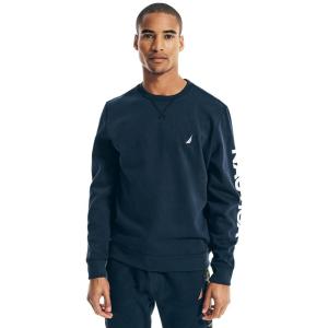 imageNautica Mens Basic Crew Neck Fleece SweatshirtNavy Seas