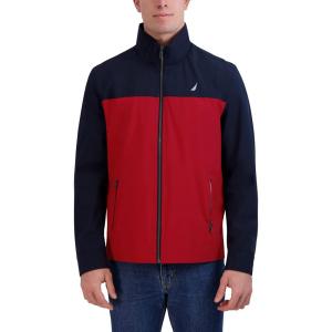 imageNautica Mens Casual Lightweight Full Zip WindbreakerWeather Resistant Golf Jacket SXXLRed Navy