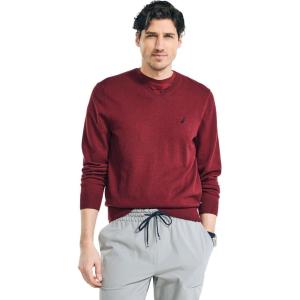 imageNautica Mens Classic Fit Navtech Soft VNeck SweaterCrimson
