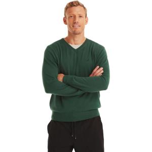 imageNautica Mens Classic Fit Navtech Soft VNeck SweaterForest Green