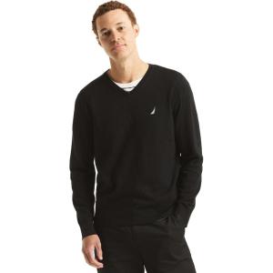 imageNautica Mens Classic Fit Navtech Soft VNeck SweaterLuxury Black