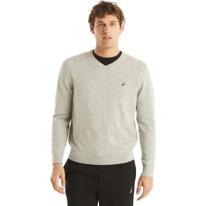 imageNautica Mens Classic Fit Navtech Soft VNeck SweaterNautica Grey Heather