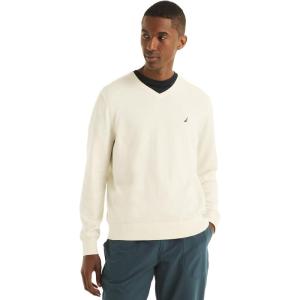 imageNautica Mens Classic Fit Navtech Soft VNeck SweaterNew Marshmallow