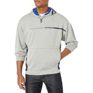 imageNautica Mens Competition Sustainably Crafted Logo Drawcord Pullover HoodieGrey Heather