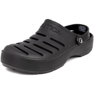 imageNautica Womens Clogs  Athletic Sports Sandal  Water Shoes SlipOn with Adjustable Back Strap  Beach Sports Shoe  River EdgeBlack