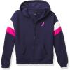 imageNautica Girls Logo Sweatshirt Fleece Hoodie With Fullzip Front ampamp PocketsPeacoat 67g