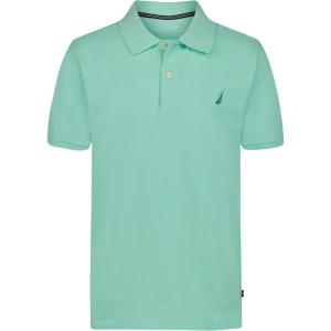 imageNautica Boys Short Sleeve Anchor Polo Button Closure Soft ampamp Comfortable Pique FabricBeach Glass