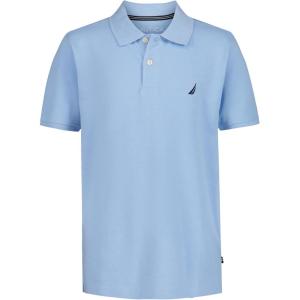imageNautica Boys Short Sleeve Anchor Polo Button Closure Soft ampamp Comfortable Pique FabricBlue Bell