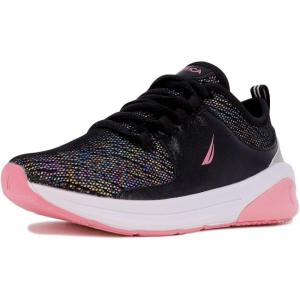 imageNautica Kids Girls Metallic Fashion Sneaker LaceUp Athletic Running Shoe I kappil I Big Kid  Little Kid  ToddlerBlack Metallicforge Pond 2