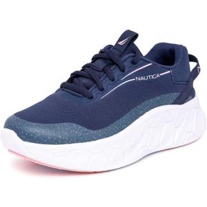 imageNautica Kids Girls Metallic Fashion Sneaker LaceUp Athletic Running Shoe I kappil I Big Kid  Little Kid  ToddlerNavy Peonygexe