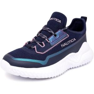 imageNautica Kids Girls Metallic Fashion Sneaker LaceUp Athletic Running Shoe I kappil I Big Kid  Little Kid  ToddlerNavy Pink Radiantsedum