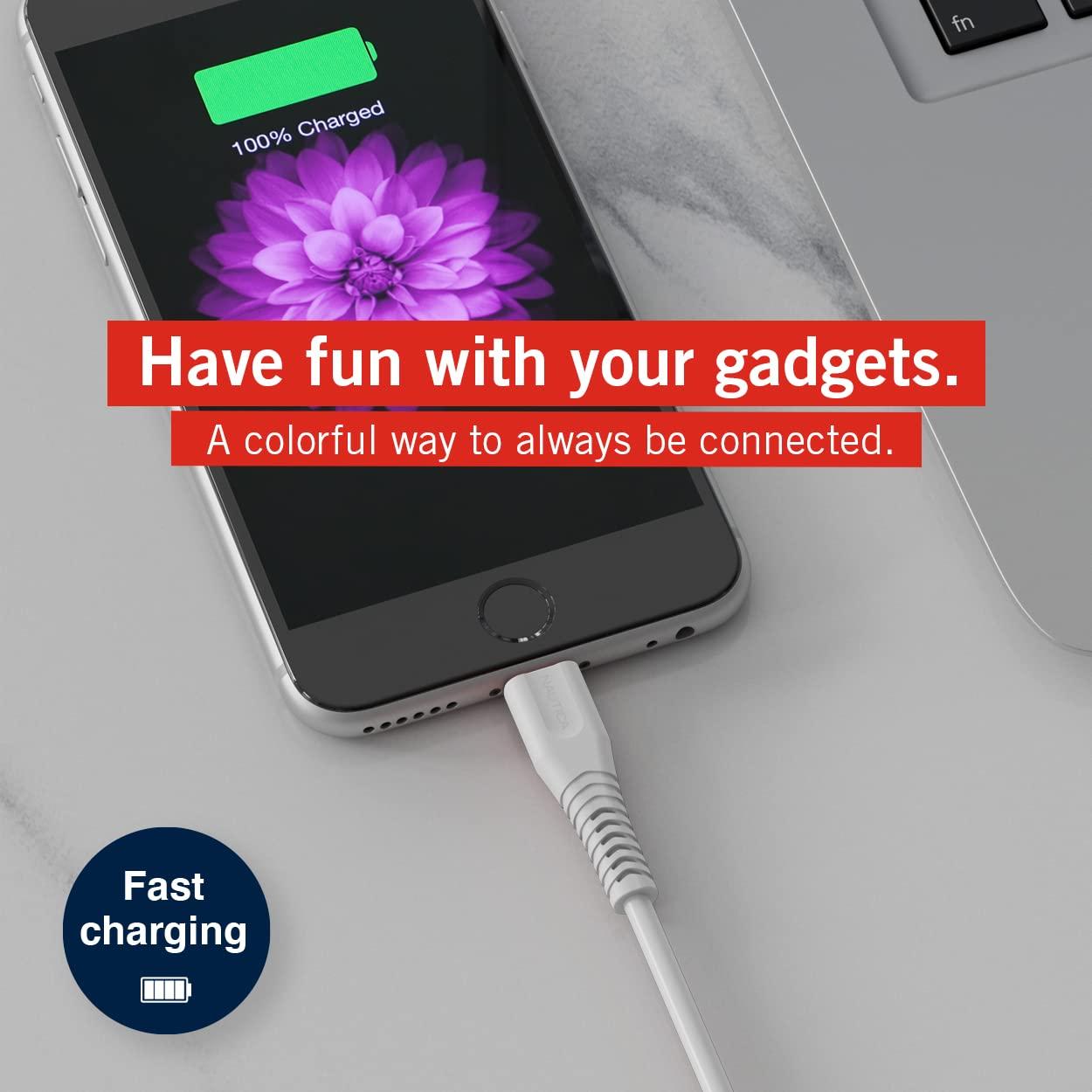 imageNautica USB C to Lightning Cable Type C to Lightning Cable USB C Charger MFi Verified Fast Charger Charging Cord Compatible with iPhone 1312 Pro Max11XXSXR iPad AirPod 4 Ft C100 RedWhite