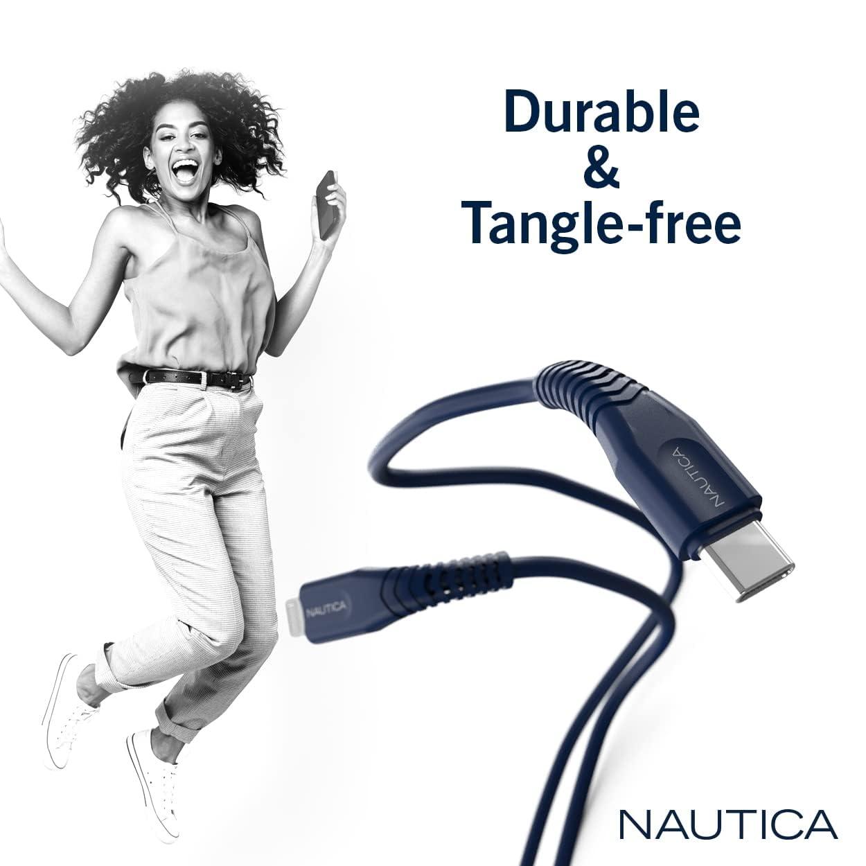 imageNautica USB C to Lightning Cable Type C to Lightning Cable USB C Charger MFi Verified Fast Charger Charging Cord Compatible with iPhone 1312 Pro Max11XXSXR iPad AirPod 4 Ft C100 RedNavy
