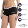 imageNautica Womens Cotton Boyshort Underwear Set 5PackBlackRock SaltLt Bleach HeatherBarbados CherryNt Floral Outline