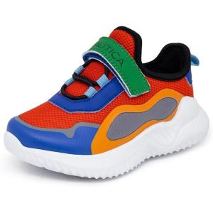 imageNautica Kids Fashion Sneaker Athletic Running Shoe with One Strap Boys  GirlsToddlerLittle KidBold Blocksharky