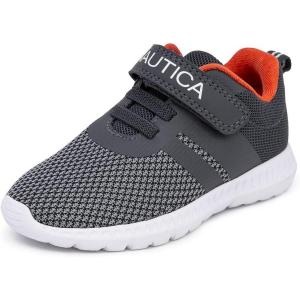 imageNautica Kids Fashion Sneaker Athletic Running Shoe with One Strap Boys  GirlsToddlerLittle KidStorm Grey