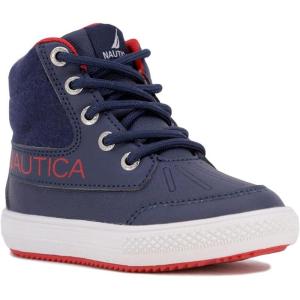 imageNautica Kids High Top Basketball Sneakers  ToddlerLittle Kid Fashion Boots Comfortable Athletic Walking Shoes for Boys and GirlsNavy Red Poptitan