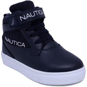 imageNautica Kids High Top Basketball Sneakers  ToddlerLittle Kid Fashion Boots Comfortable Athletic Walking Shoes for Boys and GirlsNavy Whiteyalu