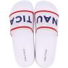 imageNautica Womens Athletic Slide Sandals  Comfort SlipOn Shower Shoes QuickDry Beach Sandals NonSlip Boat Slides for Pool ampamp Casual WearAmmiered White Blue