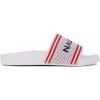 imageNautica Womens Athletic Slide Sandals  Comfort SlipOn Shower Shoes QuickDry Beach Sandals NonSlip Boat Slides for Pool ampamp Casual WearBestered White and Blue