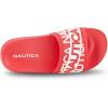 imageNautica Womens Athletic Slide Sandals  Comfort SlipOn Shower Shoes QuickDry Beach Sandals NonSlip Boat Slides for Pool ampamp Casual WearRed Whitenara