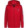 imageNautica Boys Long Sleeve Fleece Full Zip Hoodie Comfortable Relaxed FitJclass Duo Rio Red