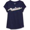 imageNautica Girls Short Sleeve Legacy TShirt with Flip Sequin Design Cotton Tee with Tagless InteriorPeacoat ScriptSequin