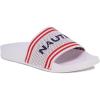 imageNautica Womens Athletic Slide Sandals  Comfort SlipOn Shower Shoes QuickDry Beach Sandals NonSlip Boat Slides for Pool ampamp Casual WearBestered White and Blue
