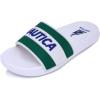 imageNautica Womens Athletic Slide Sandals  Comfort SlipOn Shower Shoes QuickDry Beach Sandals NonSlip Boat Slides for Pool ampamp Casual WearCheagreen