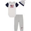 imageNautica babyboys 3 Pieces Pant SetHeatherMedieval BlueWhite