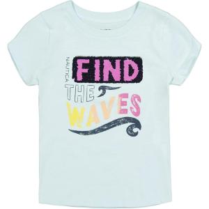 imageNautica Girls Short Sleeve Legacy TShirt with Flip Sequin Design Cotton Tee with Tagless InteriorBlue Light Waves
