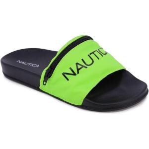 imageNautica Womens Athletic Slide Sandals  Comfort SlipOn Shower Shoes QuickDry Beach Sandals NonSlip Boat Slides for Pool ampamp Casual WearAslieaneon Green