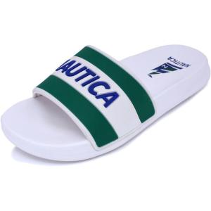 imageNautica Womens Athletic Slide Sandals  Comfort SlipOn Shower Shoes QuickDry Beach Sandals NonSlip Boat Slides for Pool ampamp Casual WearCheagreen