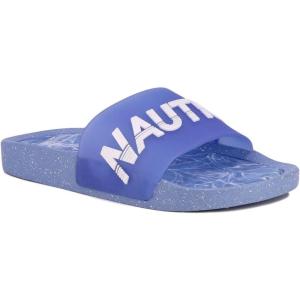 imageNautica Womens Athletic Slide Sandals  Comfort SlipOn Shower Shoes QuickDry Beach Sandals NonSlip Boat Slides for Pool ampamp Casual WearEsmeraylight Blue Leaf