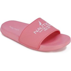 imageNautica Womens Athletic Slide Sandals  Comfort SlipOn Shower Shoes QuickDry Beach Sandals NonSlip Boat Slides for Pool ampamp Casual WearPink Shrimpporter Ladies