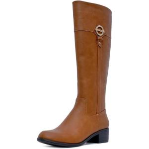imageNautica Womens Tall Shaft Riding Boots Stylish KneeHigh Dress Shoes for Fall ampamp WinterCognacginger Lily