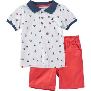 imageNautica boys 2 Pieces Polo Short SetBright White