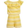 imageNautica girls Patterned Knit Jersey Romper Sleeveless Relaxed Fit ampamp Cinched WaistAspen Gold