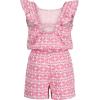 imageNautica girls Patterned Knit Jersey Romper Sleeveless Relaxed Fit ampamp Cinched WaistHot Pink Flamingo
