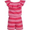 imageNautica girls Patterned Knit Jersey Romper Sleeveless Relaxed Fit ampamp Cinched WaistVirtual Pink