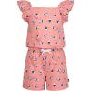 imageNautica girls Patterned Knit Jersey Romper Sleeveless Relaxed Fit ampamp Cinched WaistGeorgia Peach